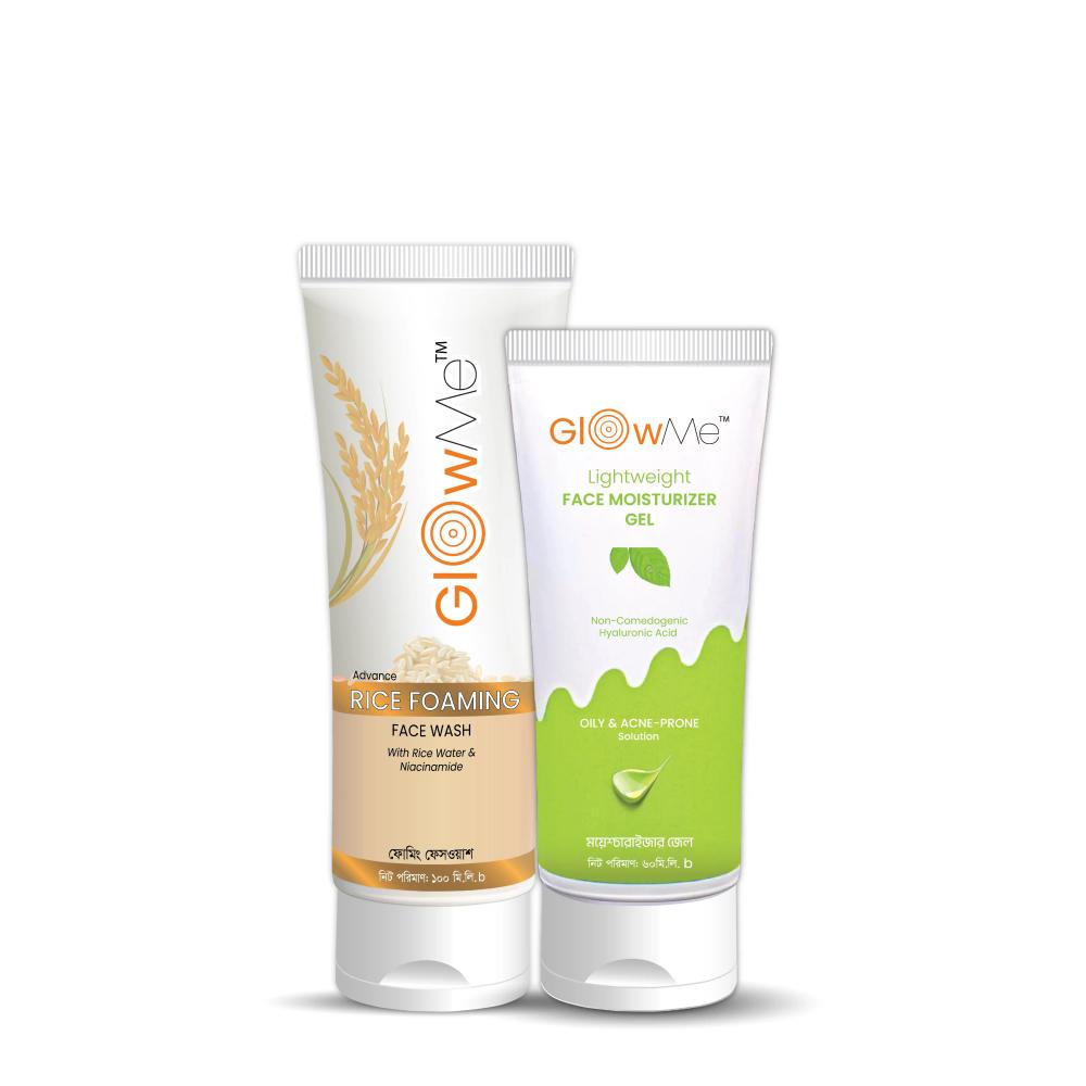 Oily to Combination Skin GlowMe Rice Facewash and Light Weight Moisturizer Combo 06